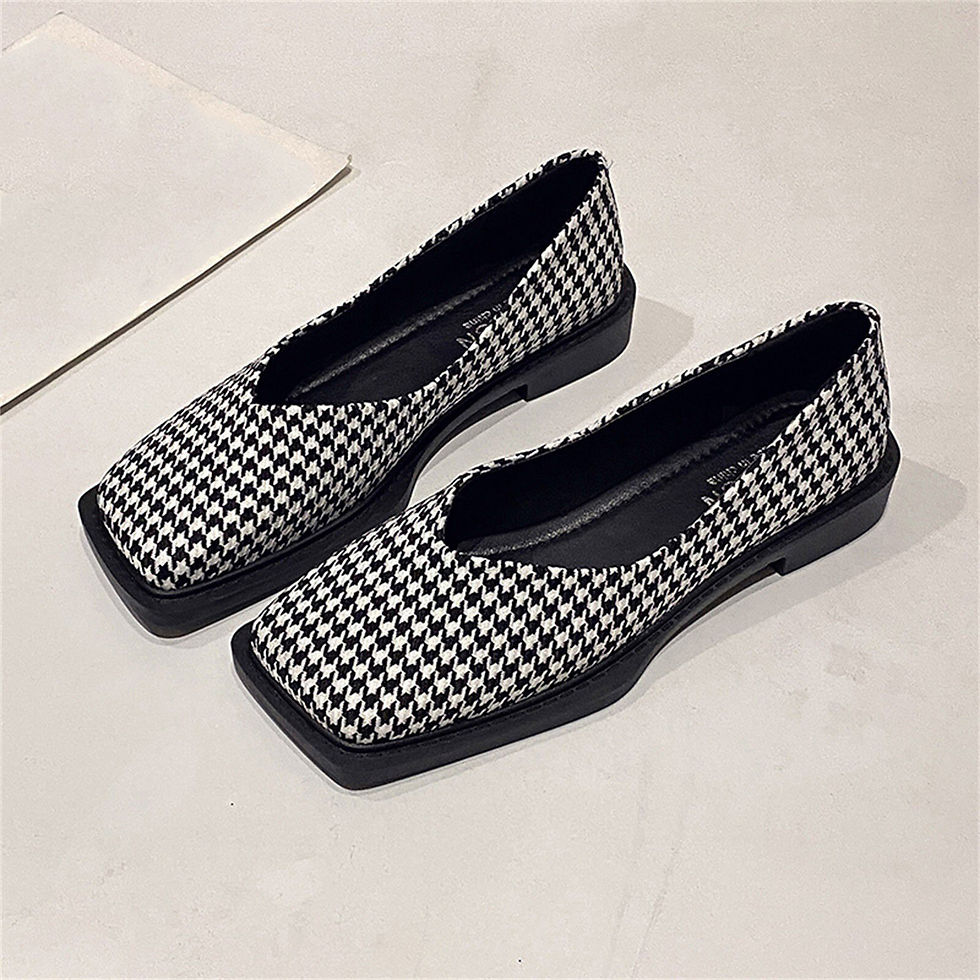 Thumbnail: 2022 Spring New Comfortable Ladies Flat Shoes Personality Square Toe Shallow
