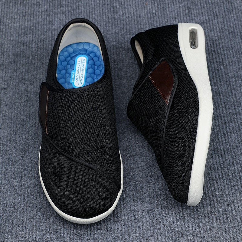 Thumbnail: Unisex Walking Shoes Men Diabetic Shoes Elderly Casual Solid Color Flat Shoes W