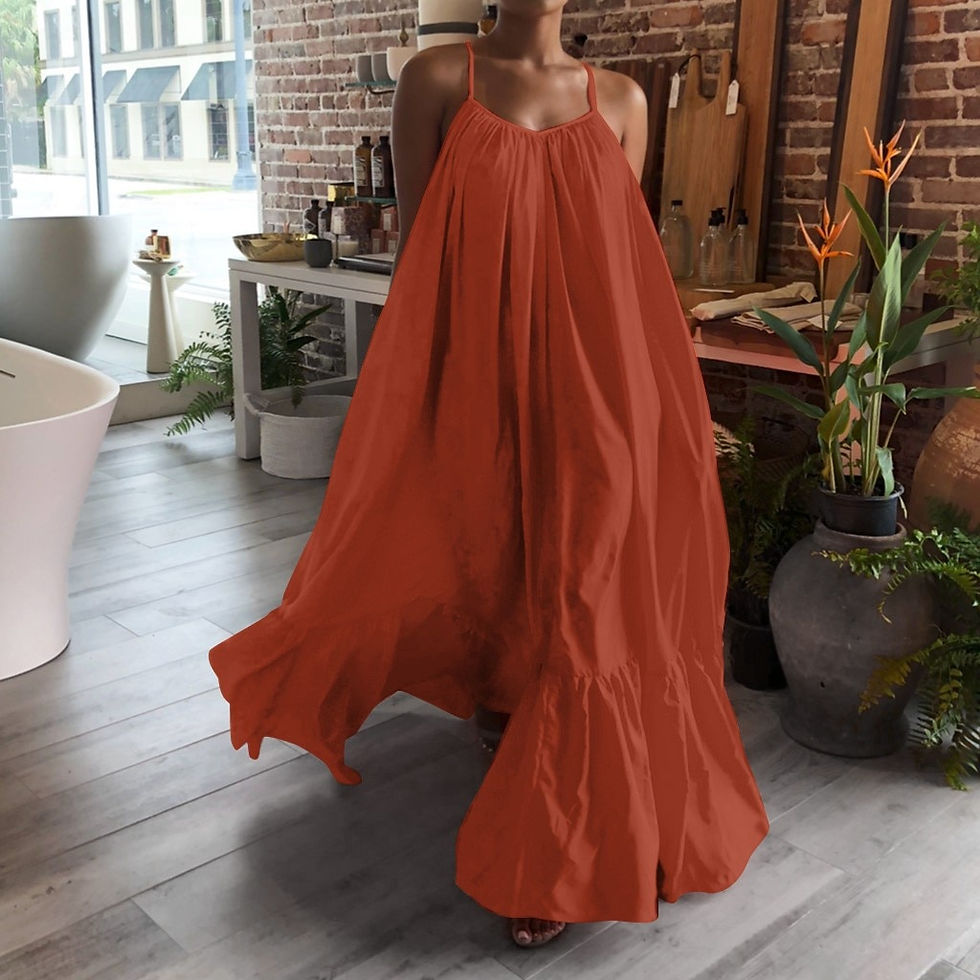 Thumbnail: Women Boho Dress Fashion Casual Solid Sleeveless Strap Dress Pocket Loose Backl