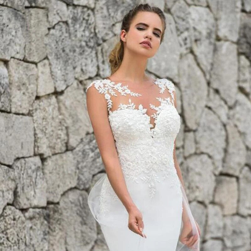 Thumbnail: LoveDress Mermaid Wedding Dress 2024 Sexy See Through Back Sleeveless Lace Appl