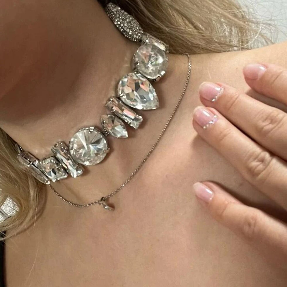 Thumbnail: Stonefans Baroque Geometry Crystal Choker Necklace Banquet for Women