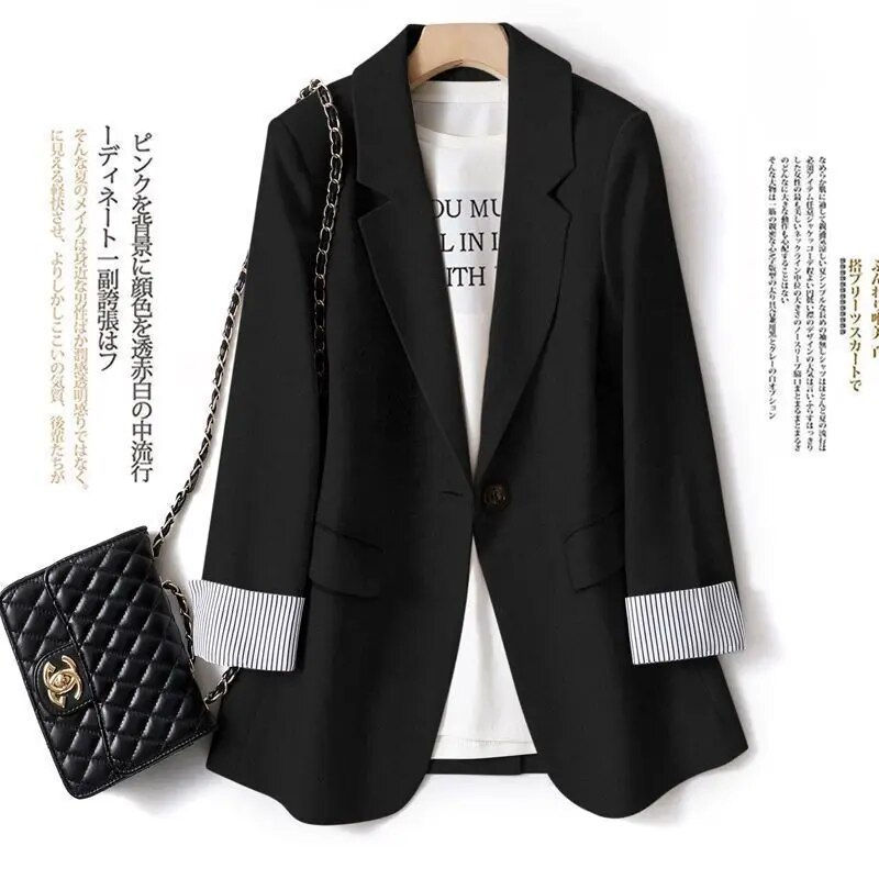 Thumbnail: Women Jackets Casual Loose Blazer Long Sleeve Plus Size Autumn Winter Elegant C