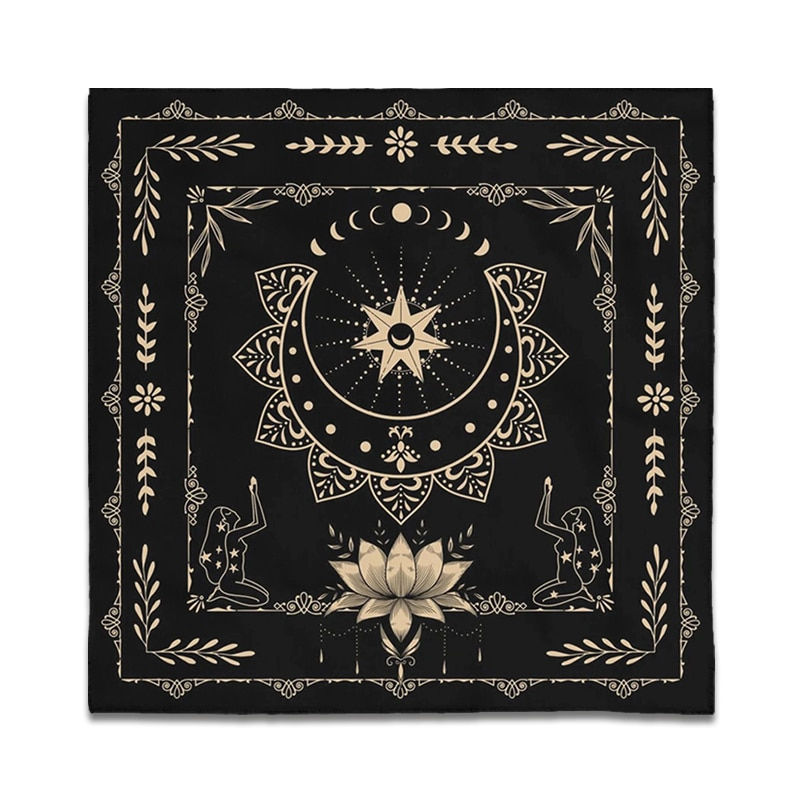 Thumbnail: Stardust Tarot Reading Cloth Altar Cloth Alter Cloth Wicca Altar Moon Phase Mat