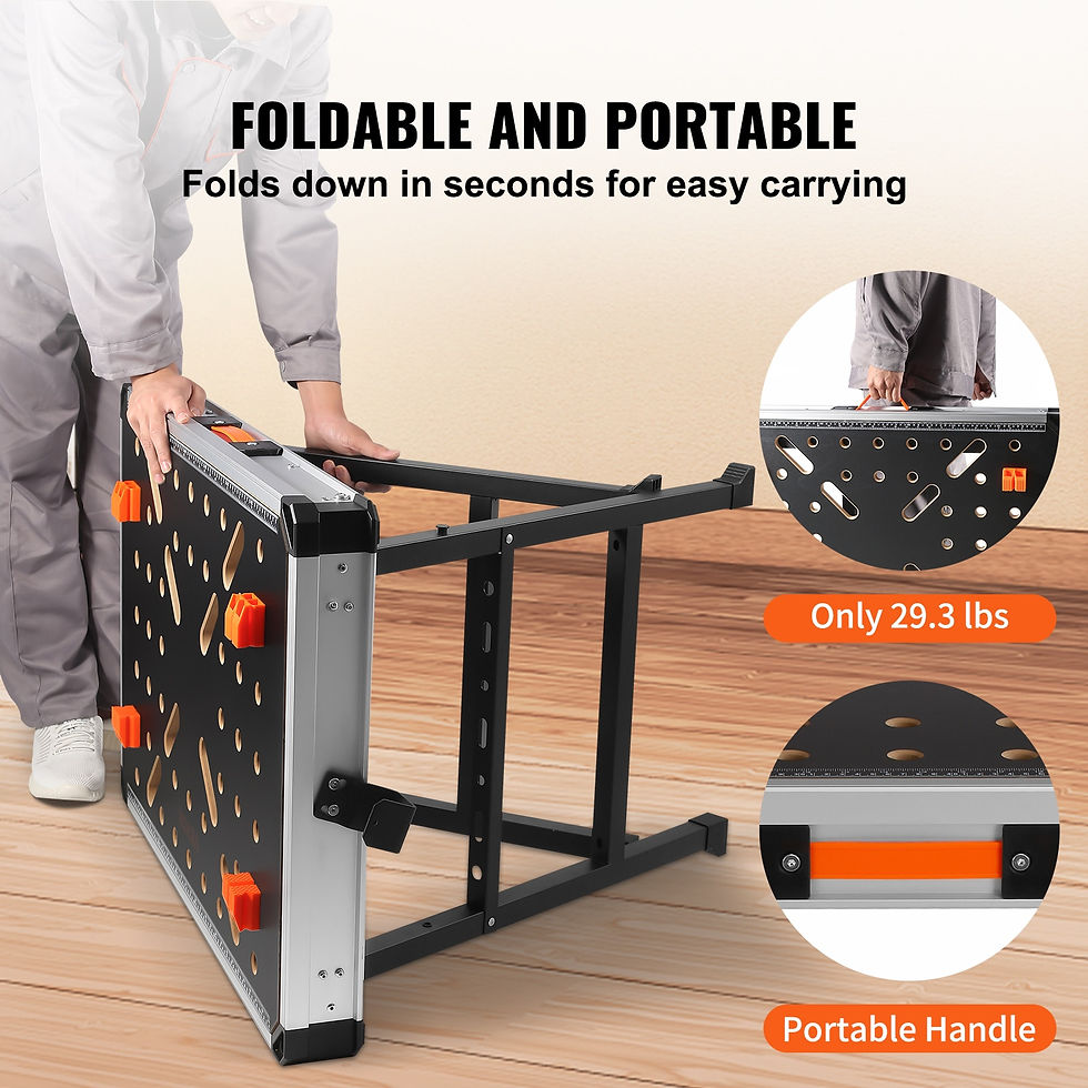 Thumbnail: VEVOR Folding Work Table 1000LBS Load Capacity Multifuctional Portable Workbenc