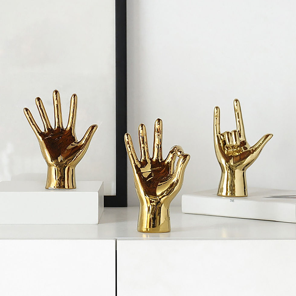 Thumbnail: Ok Heart Gesture Sculpture Statue Christmas Decoration Desktop Hand Romantic Re