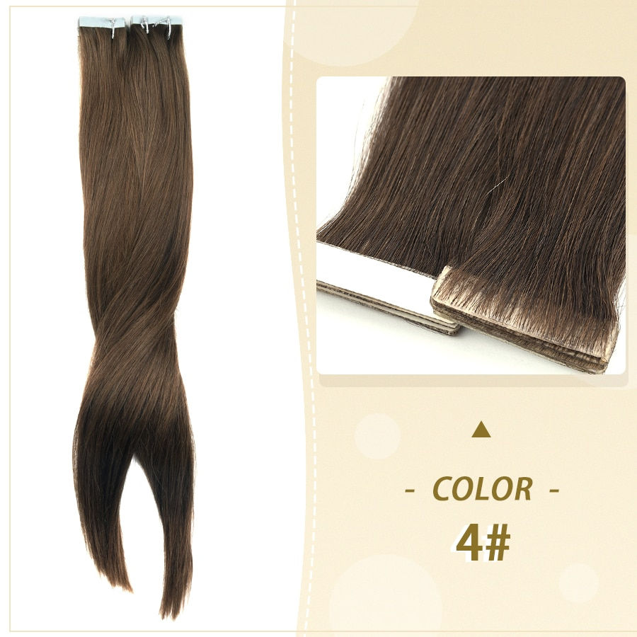 Miniatura: ZURIA PU Skin Tape In Human Hair Extensions Weft Adhesive Invisible 100% Remy 1