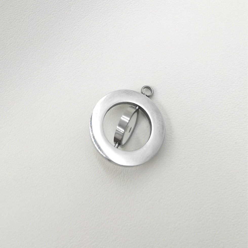 Sličica: Almei Real Mustard Seed Spinning Rotating Pendant Necklace Stainless