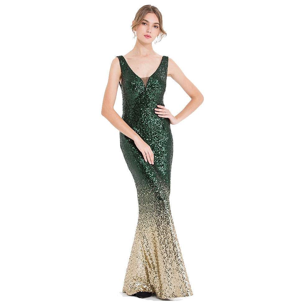 Thumbnail: Angel-fashions Women's V Neck Glitter Sequin Gatsby 20s Flapper Evening Party D
