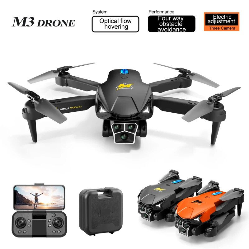 Thumbnail: New M3 Mini Drone 4K Professional Three Camera Obstacle Avoidance Optical Flow