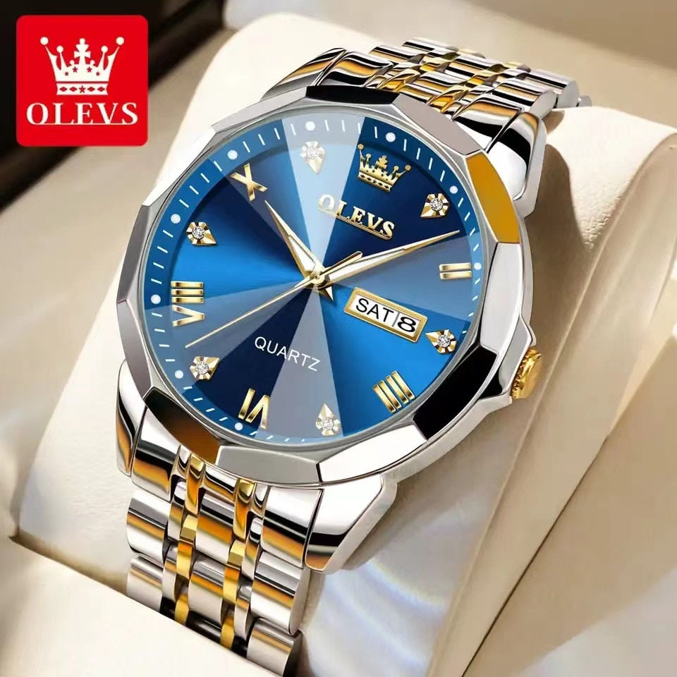 Thumbnail: 2023 Men's Watches Top Brand Original Quartz Watch for Man Waterproof Rhombus M