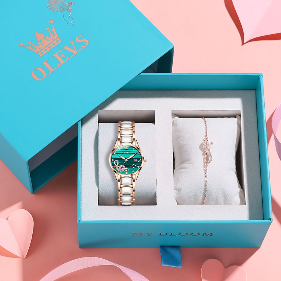 Thumbnail: OLEVS Women Wrist Watches Rose Gold Elegant Ceramic Watchstrap Ladies