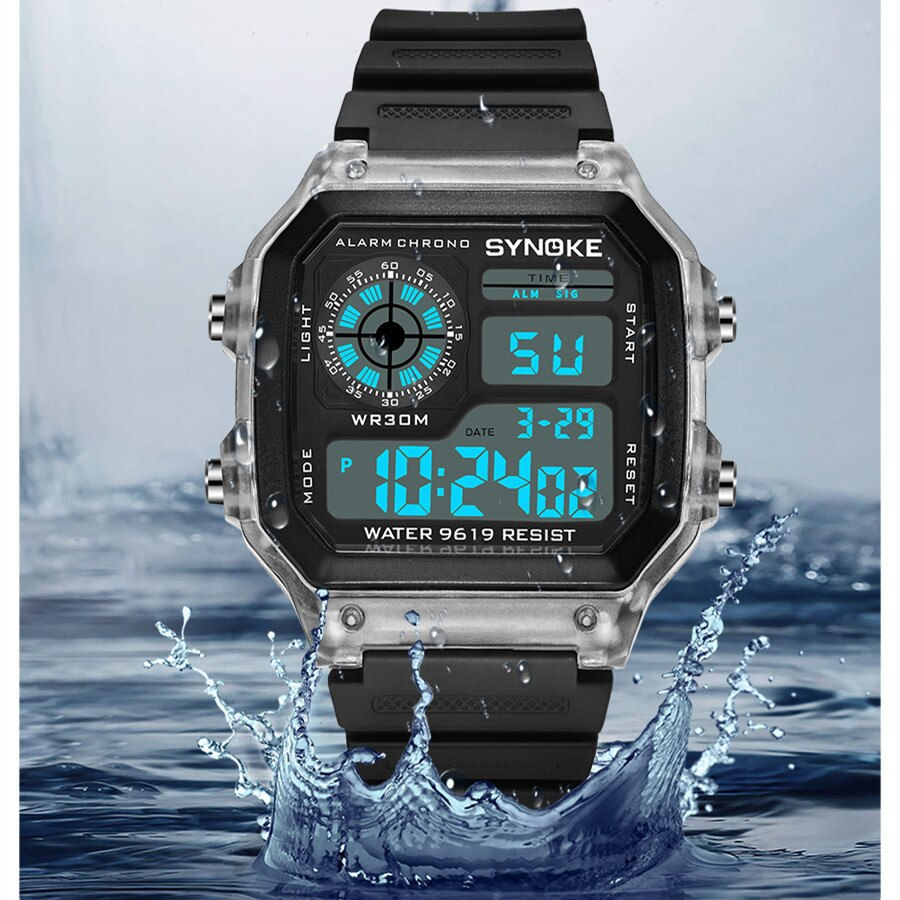Thumbnail: SYNOKE Digital Watches Men Sports Luminous Multifunction Waterproof Chrono Wris