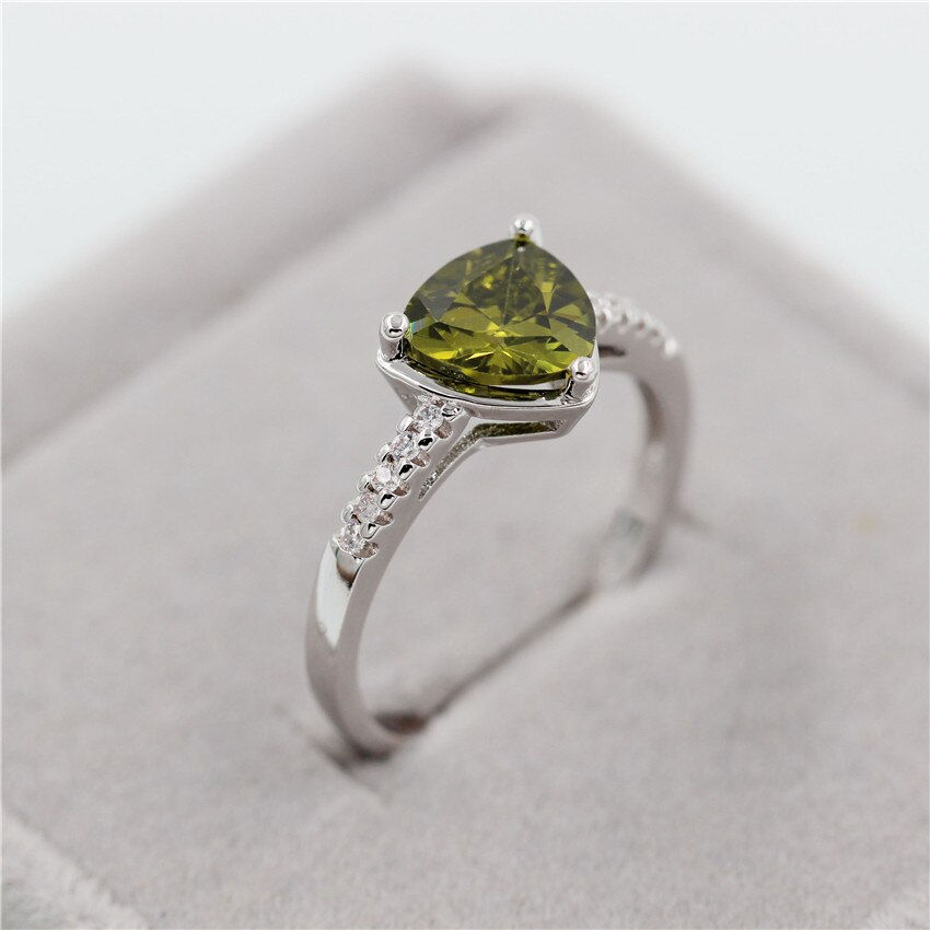 Thumbnail: US STOCK Uloveido Costume Jewelry Rings for Women Cubic Zirconia Triangle