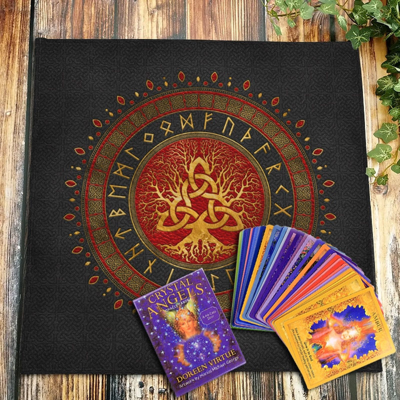 Thumbnail: Tree Of Life Tarot Tablecloth Spiritual Rune Celtic Knot Altar Cloth Pagan Divi