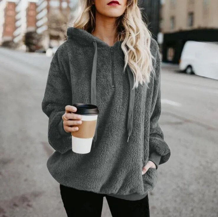 Sličica: Autumn Winter Hoodies Long Sleeve Warm Coat Pullover Sweatshirt Plush Turtlenec