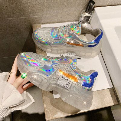 Brand Spring Trend Women Transparent Sneakers Harajuku Ladies Platform Jelly Sh