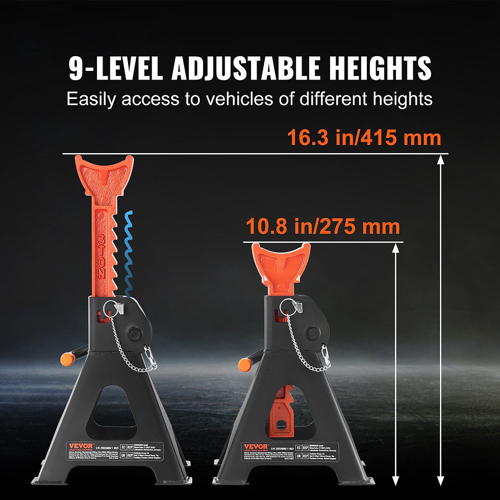 Thumbnail: VEVOR Jack Stands 3/6 Ton (6000/12000 lbs) Capacity Car Jack Stands Double Lock