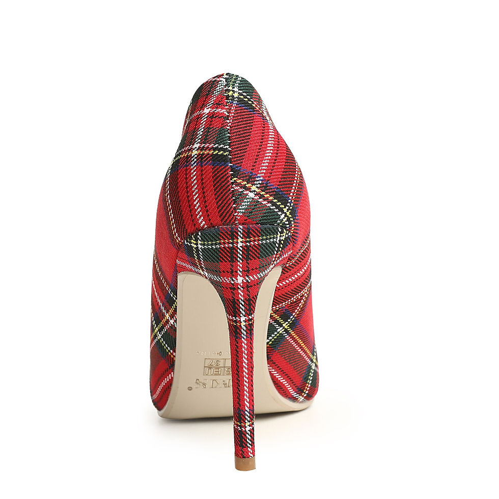 Thumbnail: Wetkiss Stiletto Heel Pointed Toe plaid shoes Women Shallow High heel Spring