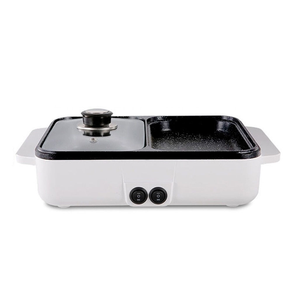 110V/220V 2 IN 1 Electric Hot Pot Cooker BBQ Grill Multicooker Electric Non Sti