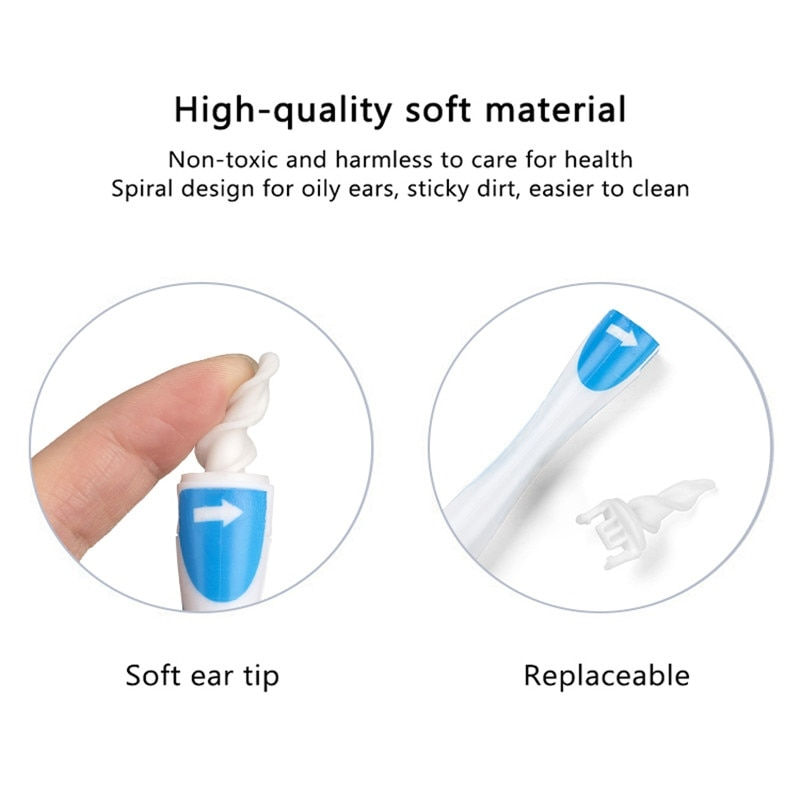 Миниатюра: Ear Cleaner With Soft Silicone Ear Wax Remover Tool 16 Replacement Tips Spiral