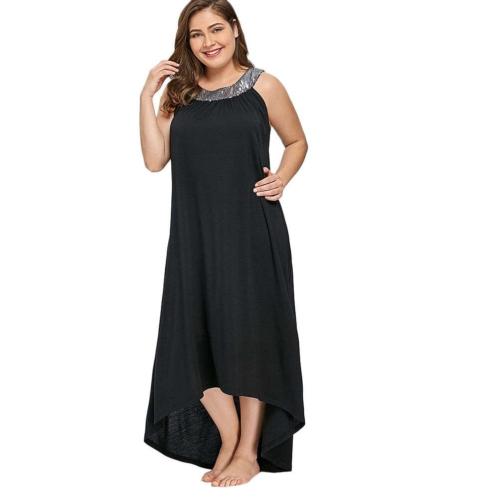Thumbnail: Plus Size Halter Tunic Long Dress Women High and Low Party Dresses Elegant Maxi