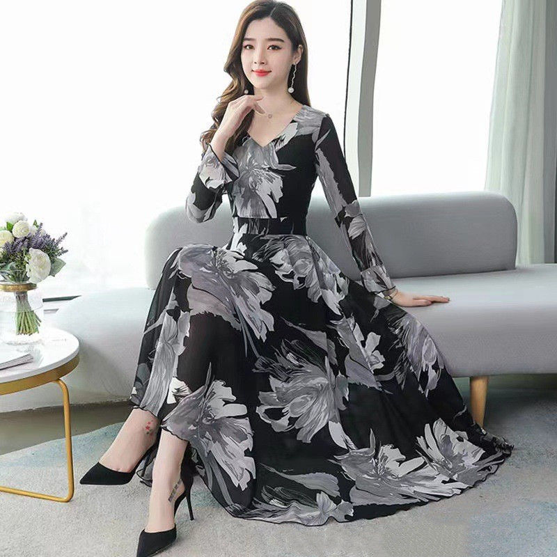 Sīktēls: Women's New Long Printed Loose Dress