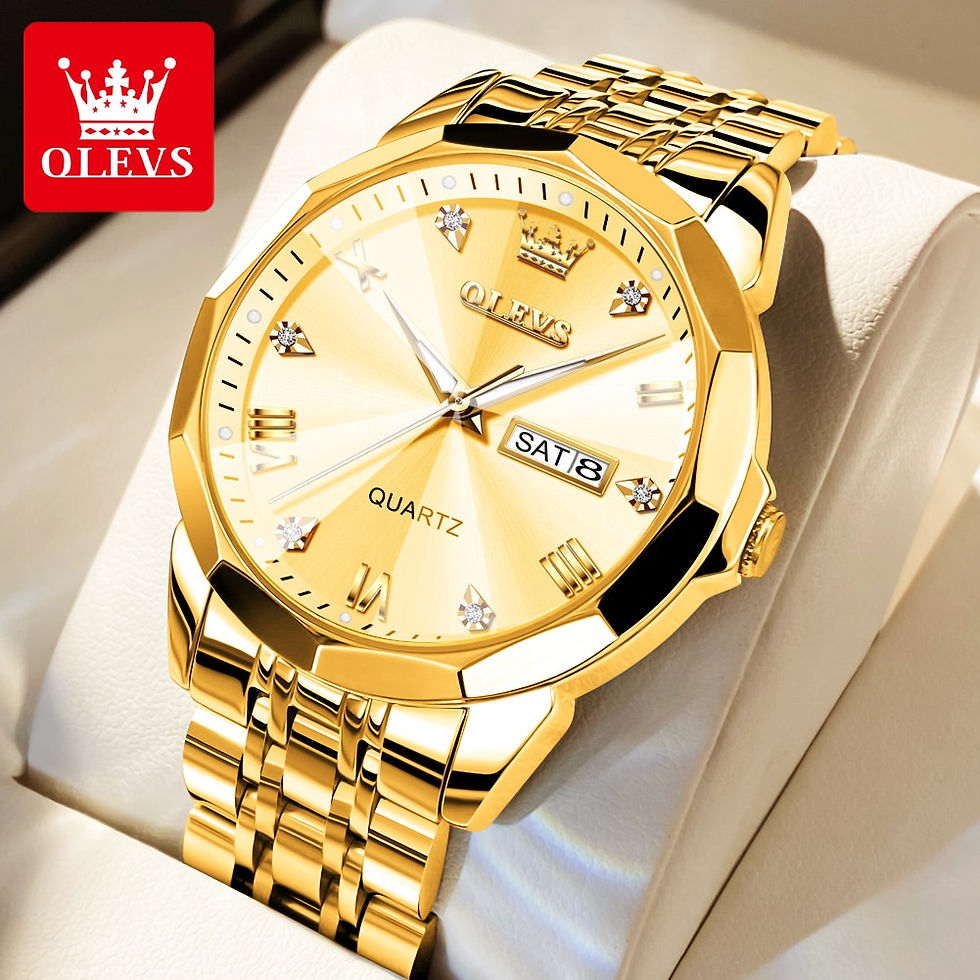 Thumbnail: OLEVS Men's Watches Rhombus Mirror Original Quartz Watch for Man Waterproof Lum