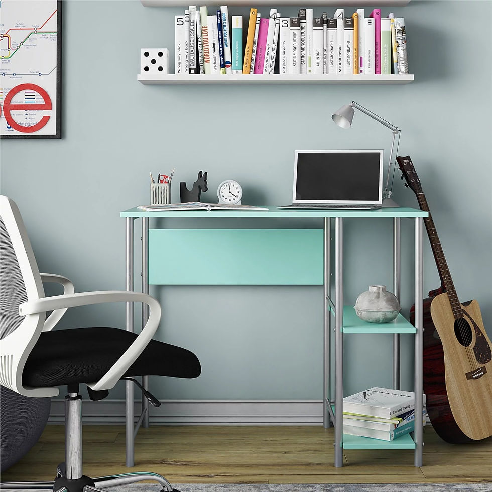 Thumbnail: Mainstays Basic Metal Student Computer Desk, Yellow 2023 New