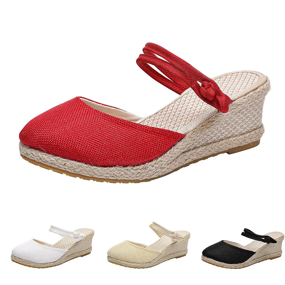 Μικρογραφία: Women Summer Round Toe Sandals Solid Casual Wedges Shoes For Women