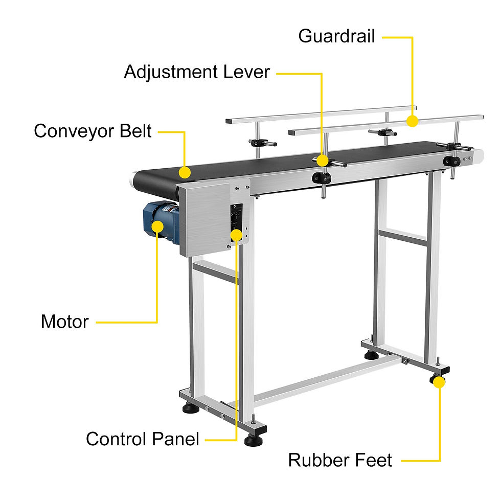 Thumbnail: VEVOR 150 CM PVC Conveyor Belt Machine 59''x 7.8'' With Stainless Steel