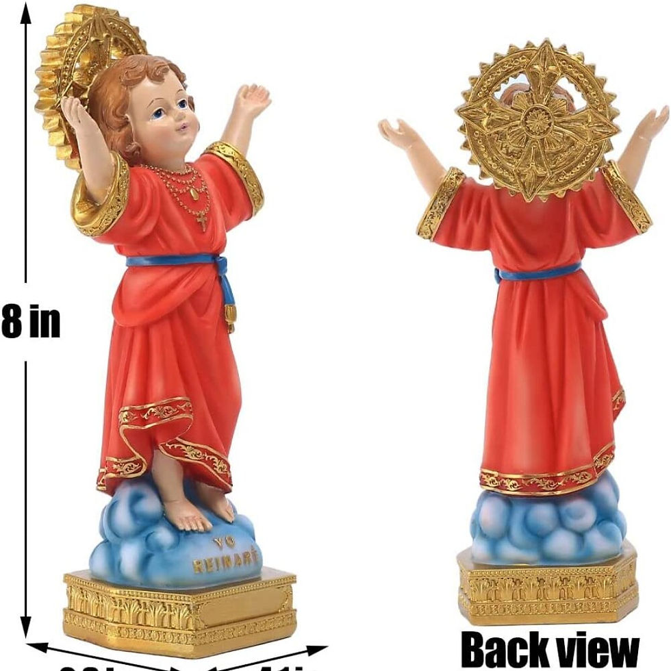 Thumbnail: 8" H Divino Nino Statue Resin Full-Color Religion Gift with Open Arms Divine