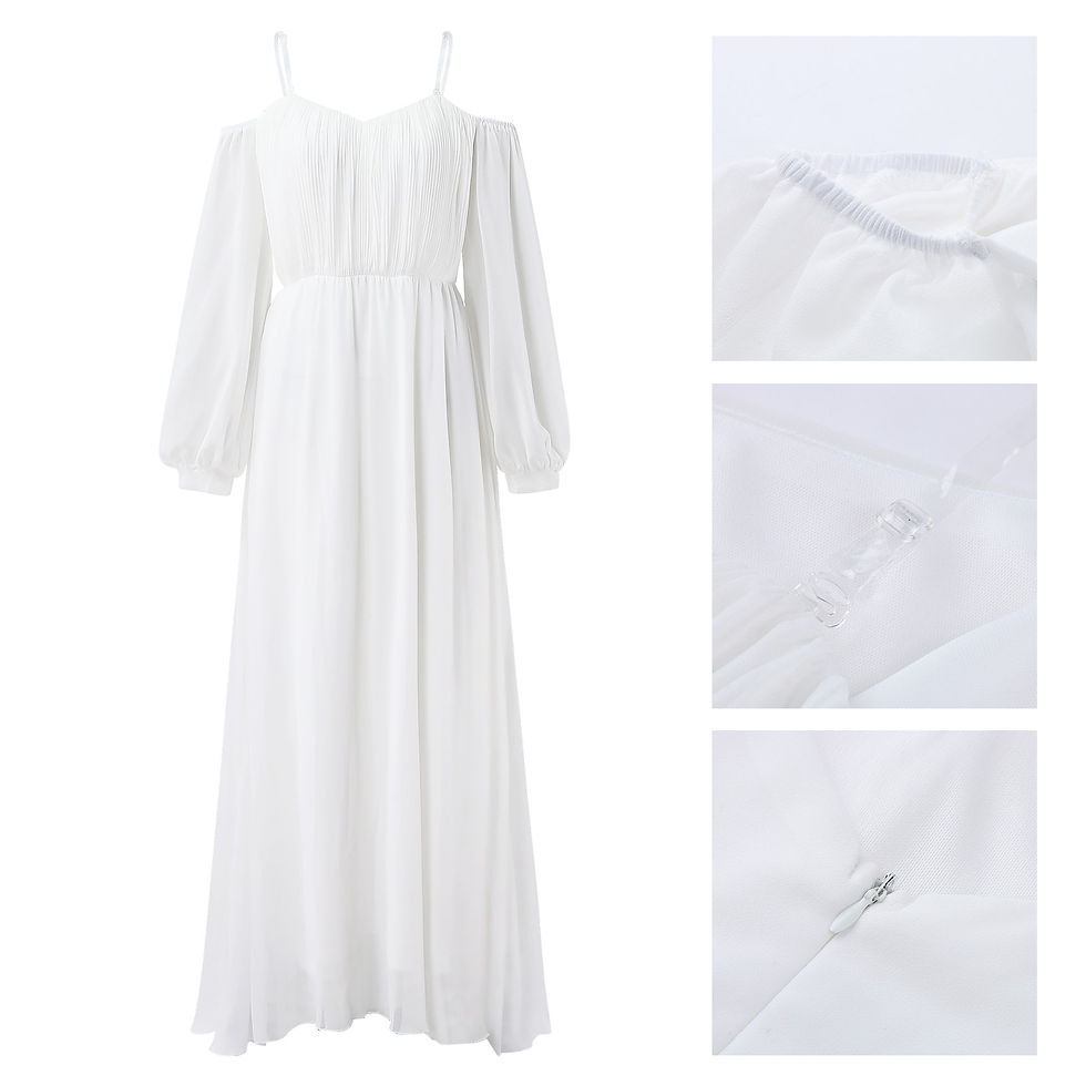 Thumbnail: Elegant Chiffon Dresses for women Summer Autumn Cute Off Shoulder White Long Dr