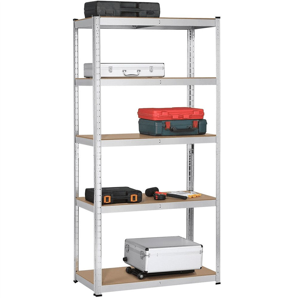 Thumbnail: SmileMart 5-Tier Heavy Duty Metal Utility Storage Rack with Adjustable Shelves