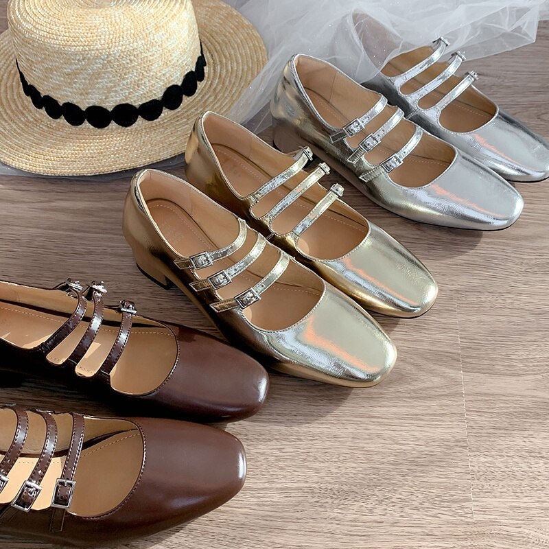 Thumbnail: 2023 new spring women pumps natural leather 22-24.5cm length cowhide+pigskin 3
