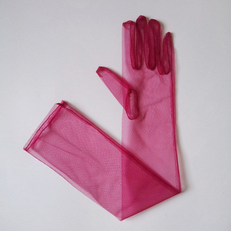 Thumbnail: Long Sheer Tulle Gloves Wedding Bride Dress Gloves Fashion Solid Color