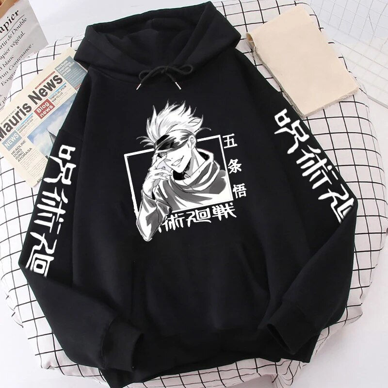 Thumbnail: Japan Anime Jujutsu Kaisen Gojo Satoru Plus Size Hoodie Men Women Sweatshirt Ca