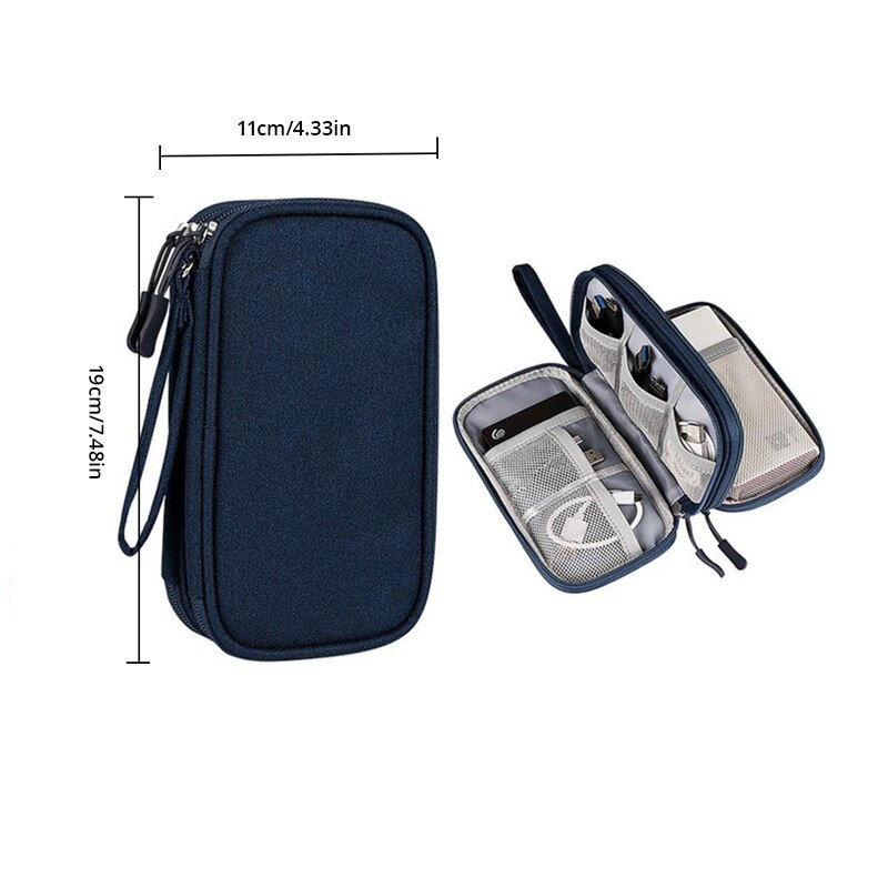 Miniaturebillede: 1pc Pink/Grey/Black/Navy Travel Portable Digital Product Storage Bag USB Data C