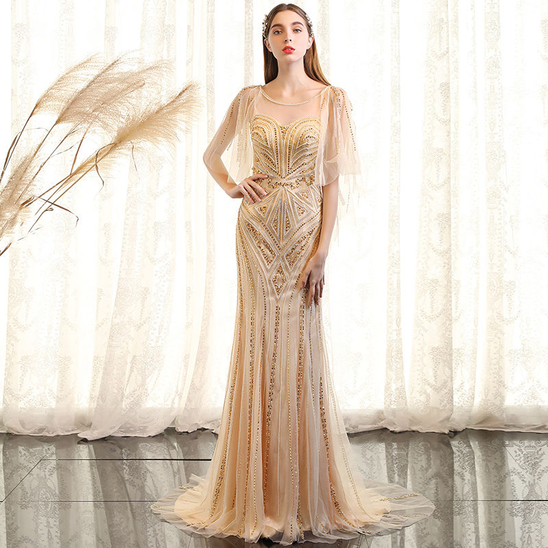 Thumbnail: Temperament High-end Bride Fishtail Evening Dress Woman