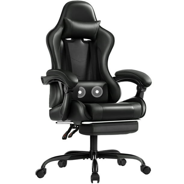 Miniatyrbild: Lacoo PU Leather Gaming Chair Massage Ergonomic Gamer Chair Height Adjustable C