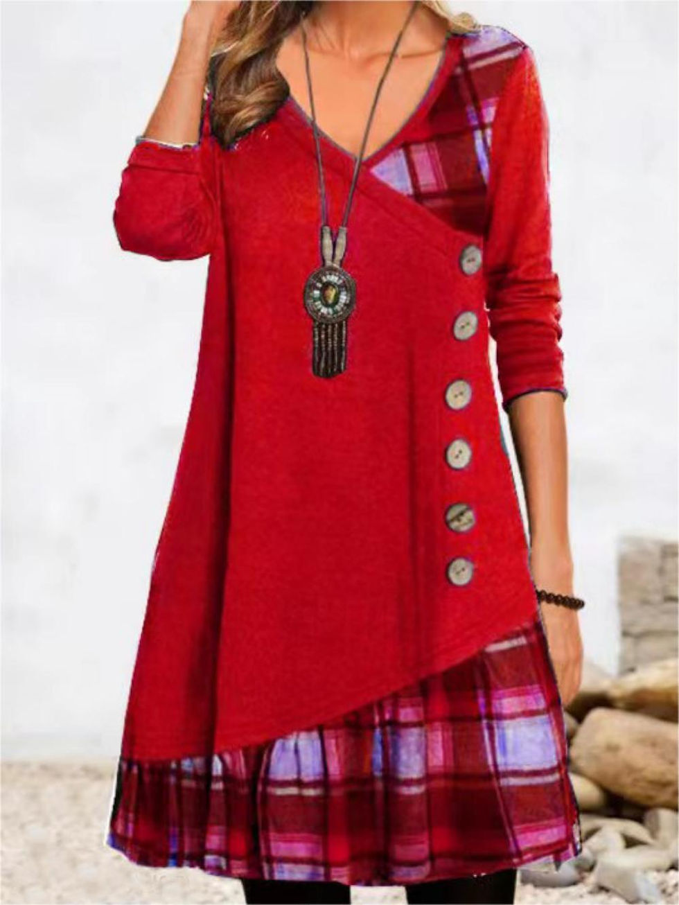Thumbnail: Dresses for Women European and American autumn and Winter Elegant Everyday Loos