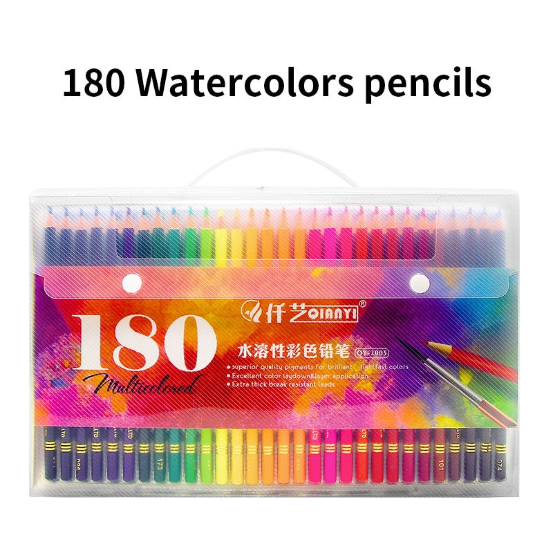 Miniature : 48/120/160/150/180 Professional Oil Color Pencil Soft Wood Watercolor crayon de
