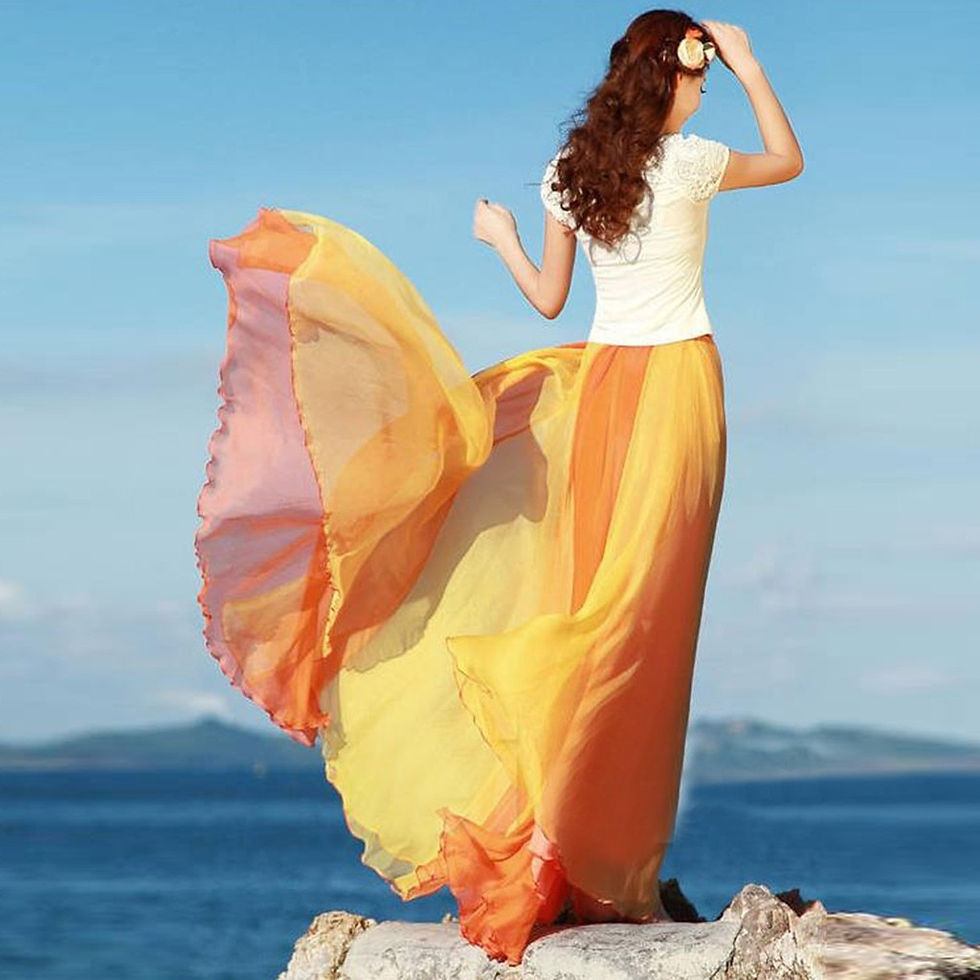 ภาพขนาดย่อ: New In Skirts For Women Long Length Plus Size Women Full Circle Skirt Flowing C