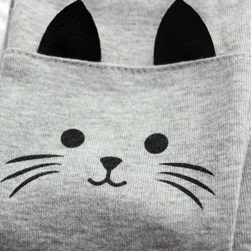 Thumbnail: Spring Autumn Cotton Baby Pantyhose Cute Cat Print Children Pants Girls Ankle-l