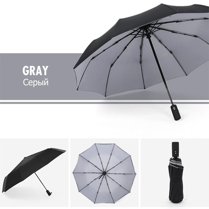 Thumbnail: Windproof Double Layer Resistant Umbrella Fully Automatic Rain Men Women 10K St