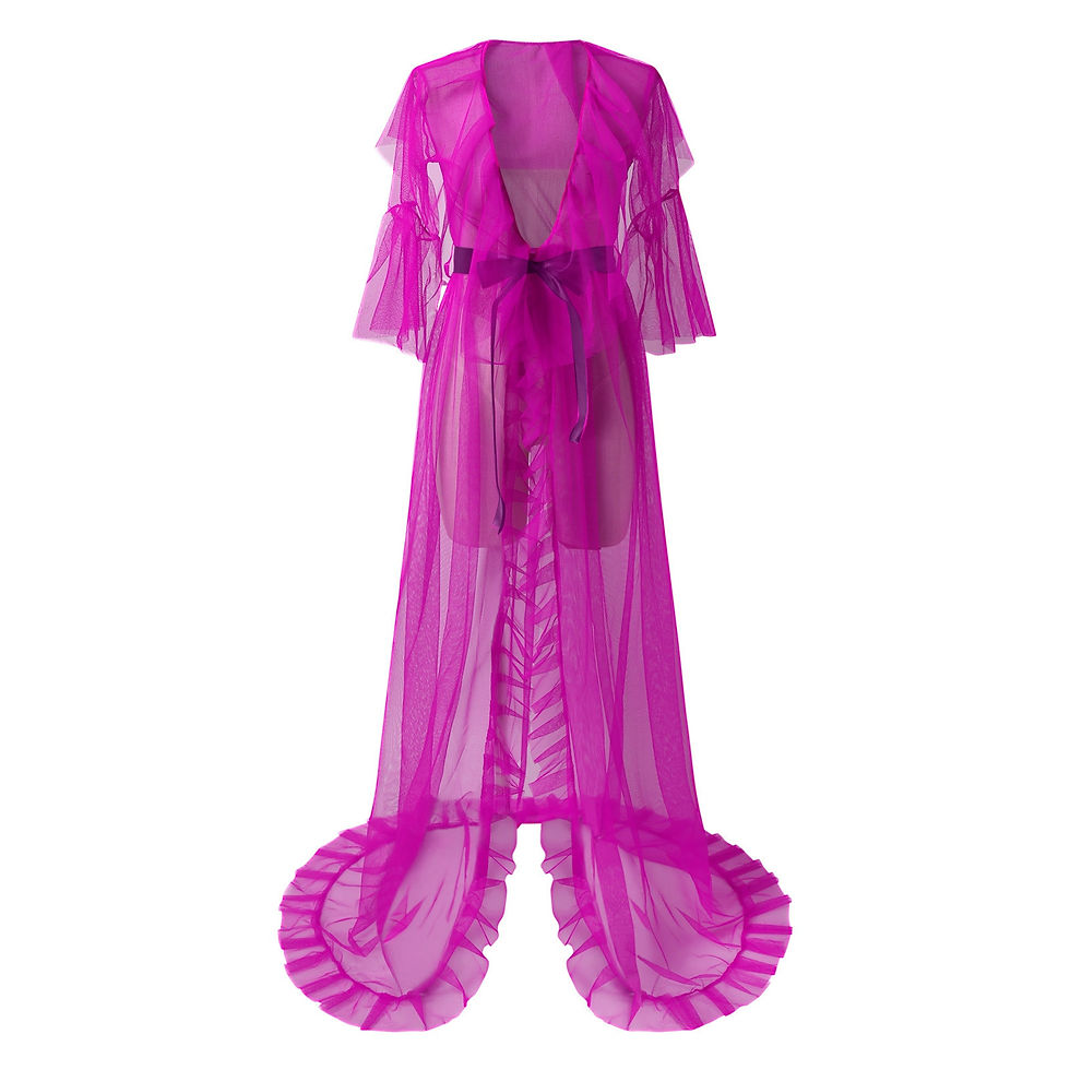 Thumbnail: Sexy Women Lace Sheer Mesh Tulle Long Dress Perspective V neck Layered Ruffles