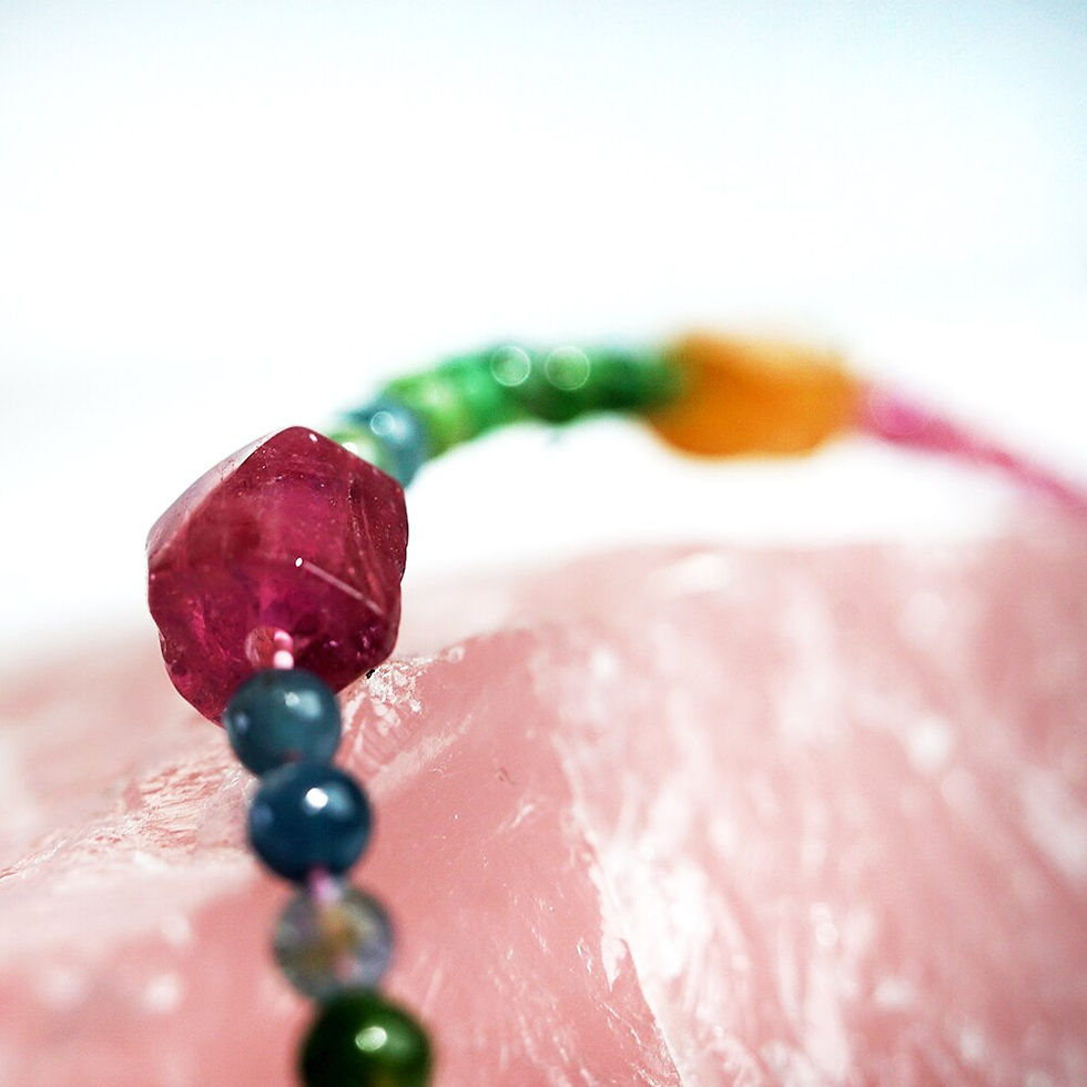 Thumbnail: Natural Stone Beads Bracelet for Women Tourmaline Bracelets on Hand