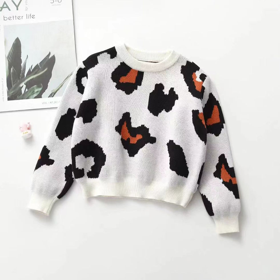 Thumbnail: 2022-08-03 Lioraitiin 0-6Years Toddler Girl Boy Fall Sweater Leopard Print Knit