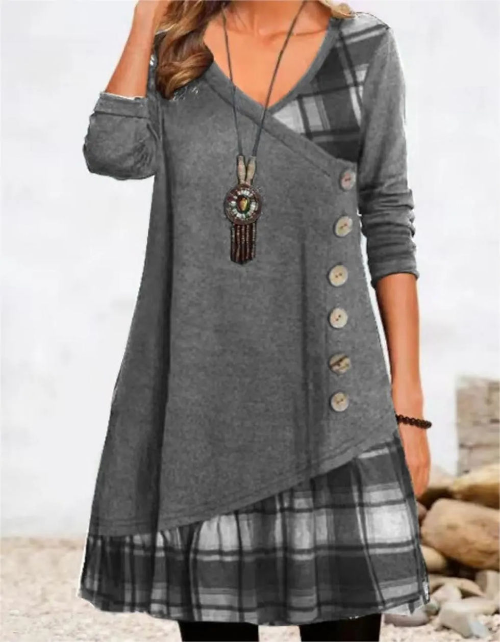 Thumbnail: Dresses for Women European and American autumn and Winter Elegant Everyday Loos
