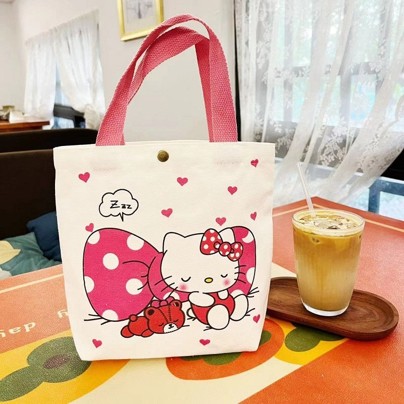 Imej kecil: 2023 New Sanrio Hello Kitty Cartoon Women's Shoulder Bag Casual Large Capacity