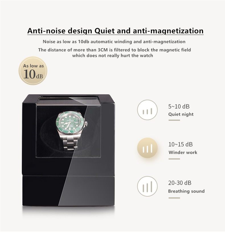 Thumbnail: Embers Luxry Single Watch Winder Battery Wooden Shaker Watch Box Automatic Wind